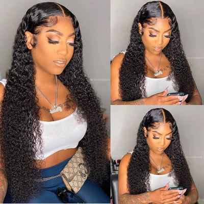 Deep Wave Wig Brazilain Hair T Part Middle Part Only