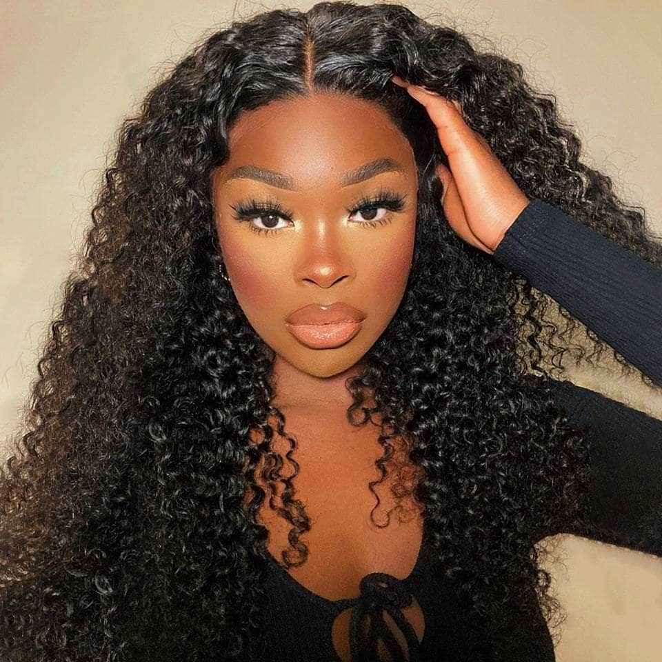 Deep Wave Wig Brazilain Hair T Part Middle Part Only