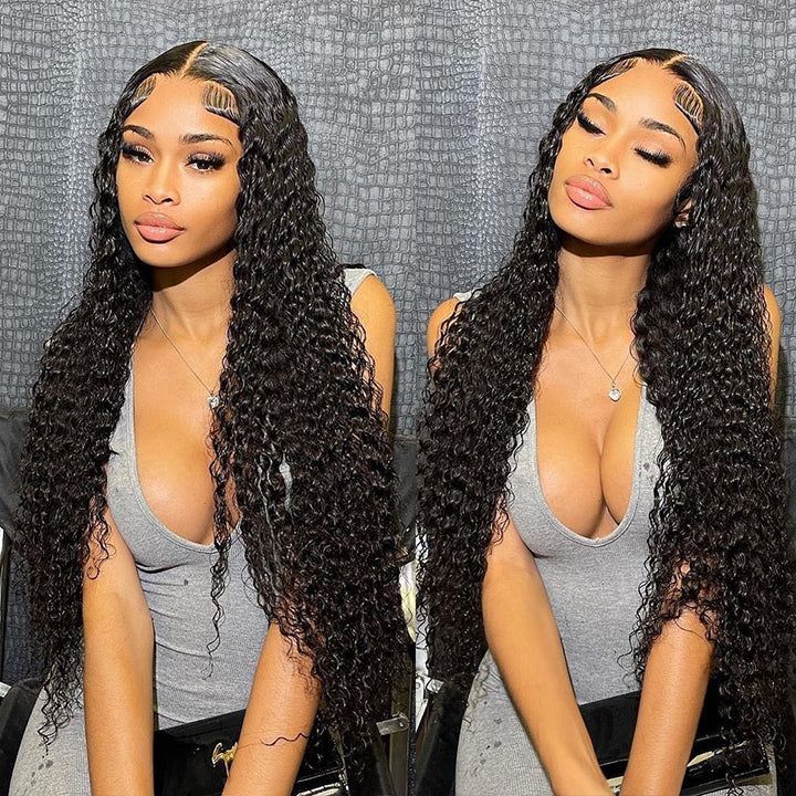 Deep Wave Wig Brazilain Hair T Part Middle Part Only