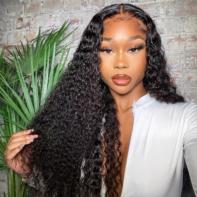 Deep Wave Wig Brazilain Hair T Part Middle Part Only