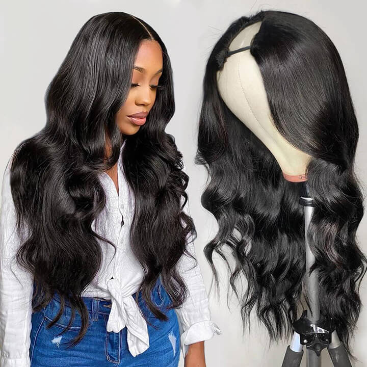 Idoli U Part Body Wave Hair Human Hair Glueless Wig