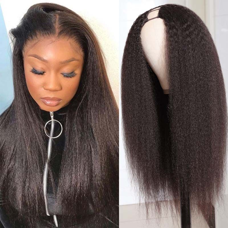 Idoli U Part Kinky Straight Hair Brazilian Human Hair Wig - Idoli Hair