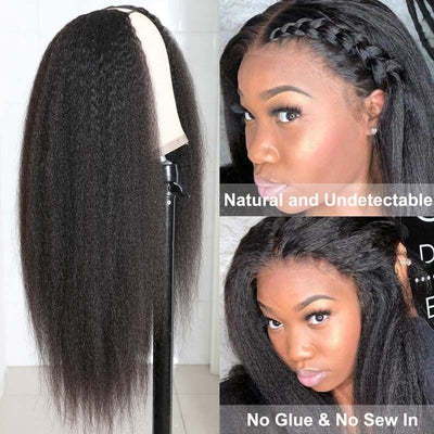 Idoli U Part Kinky Straight Hair Brazilian Human Hair Wig - Idoli Hair