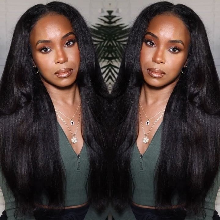 Idoli V Part Kinky Straight Wig Human Hair Wig For Beginner - Idoli Hair