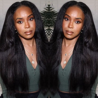 Idoli V Part Kinky Straight Wig Human Hair Wig For Beginner - Idoli Hair