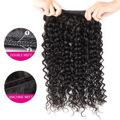 Idoli Indian Water Wave Hair 3 Bundles 10A Virgin Hair Weave