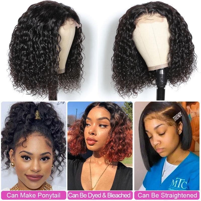 Idoli Water Wave Short Bob Wig Lace Closure Wig