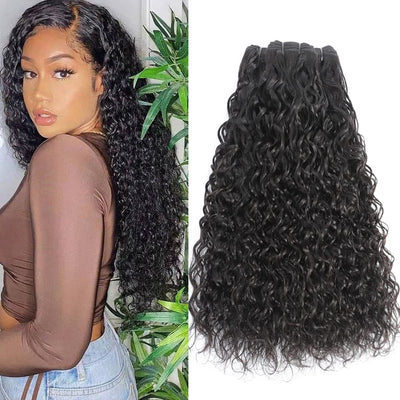 Idoli Indian Water Wave Hair 3 Bundles with Closure