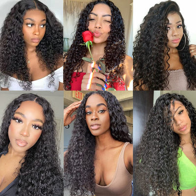 Idoli Indian Water Wave Hair 3 Bundles with Closure