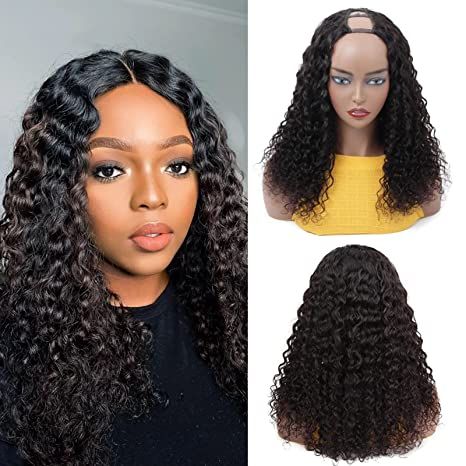 Idoli U Part Wig Natural Black Water Wave Wig - Idoli Hair